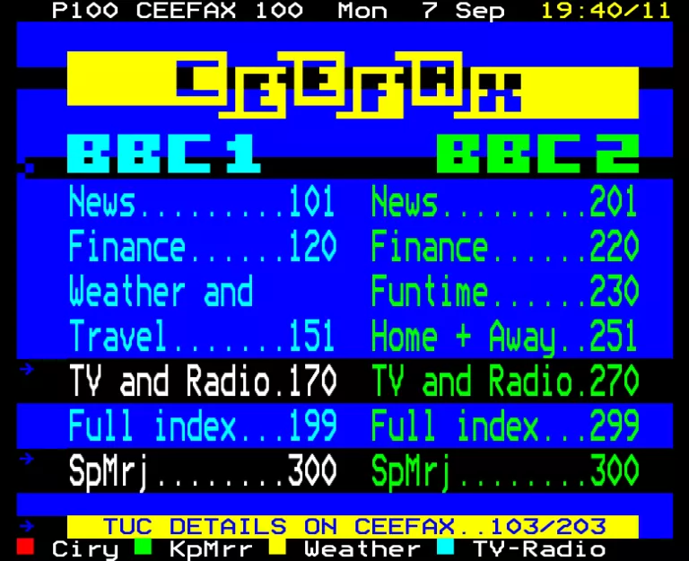BBC1 from Monday 7th September 1987