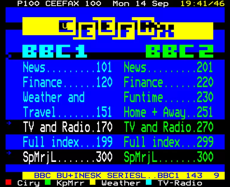 BBC1 from Monday 14th September 1987
