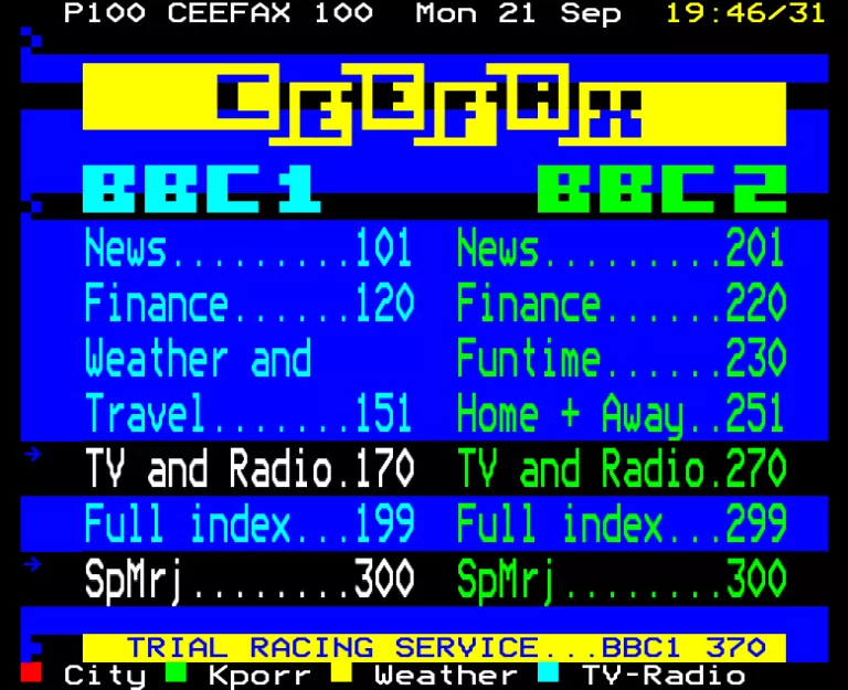 BBC1 from Monday 21st September 1987