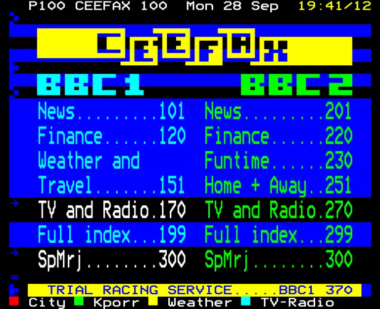 BBC1 from Monday 28th September 1987