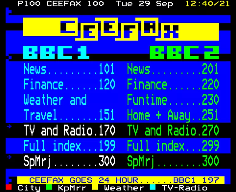 BBC1 from Tuesday 29th September 1987