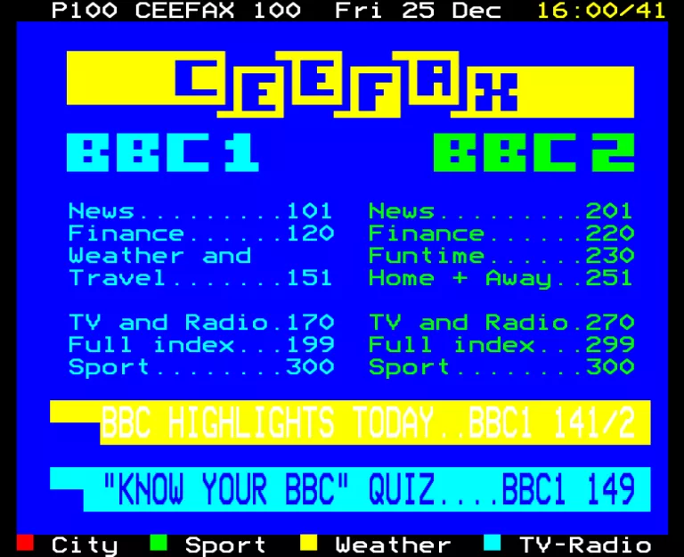 BBC1 from Friday 25th December 1987