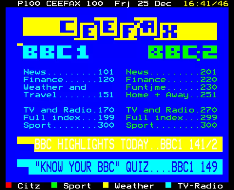BBC1 from Friday 25th December 1987