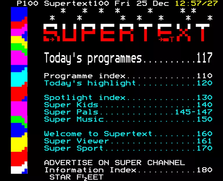 Superchannel from Friday 25th December 1987