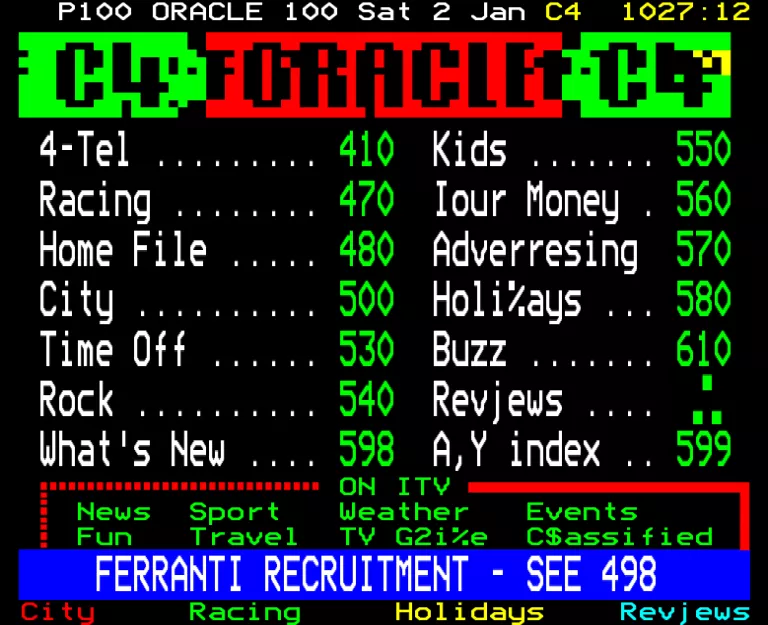 Channel Four from Saturday 2nd January 1988