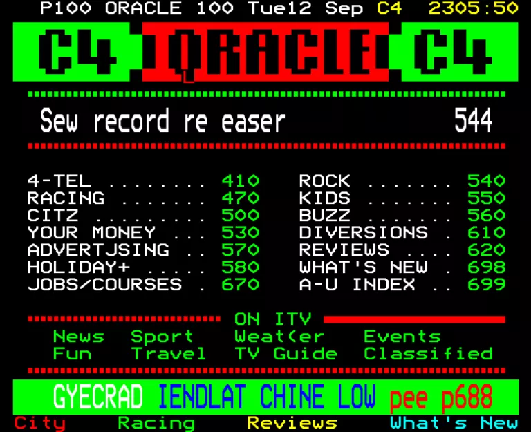 Channel Four from Tuesday 12th September 1989