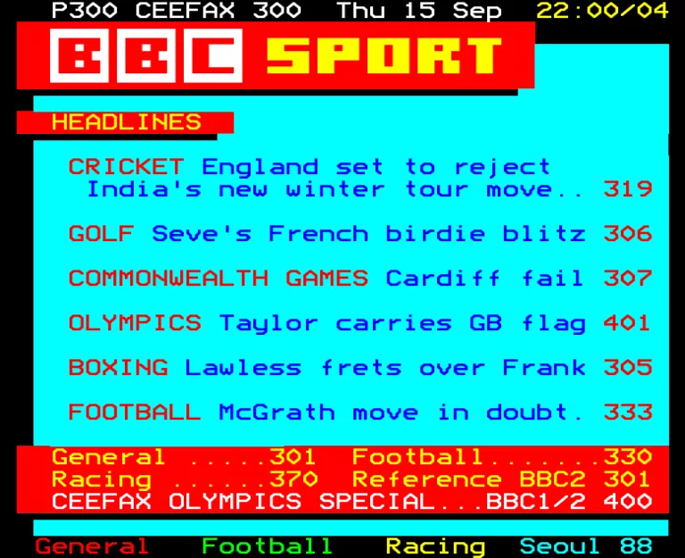 BBC1 from Thursday 15th September 1988