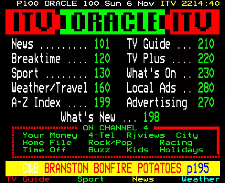 Central from Sunday 6th November 1988