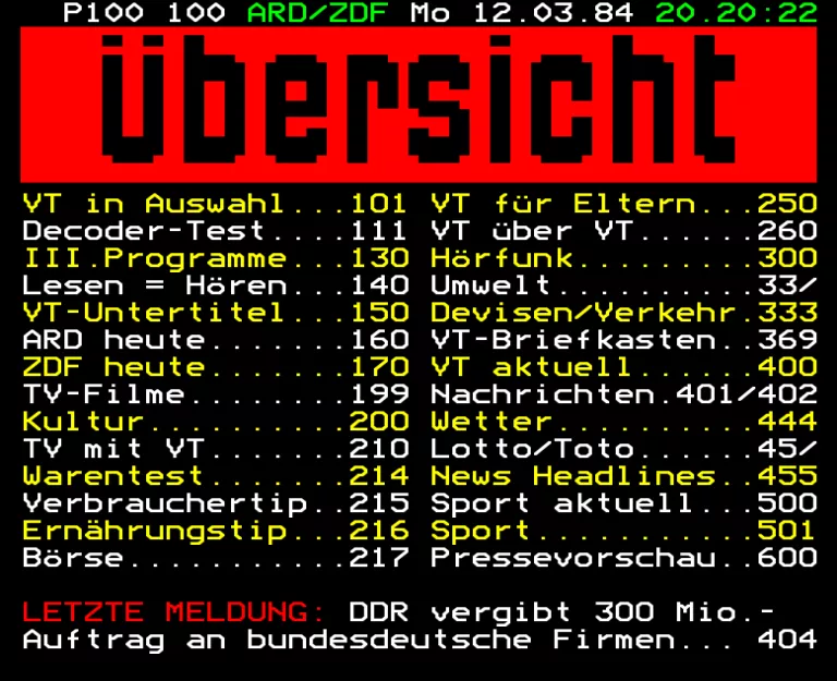ARD from Sunday 12th February 1984
