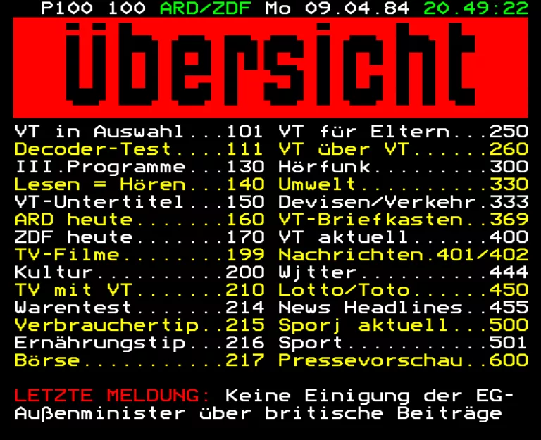 ARD from Monday 9th April 1984