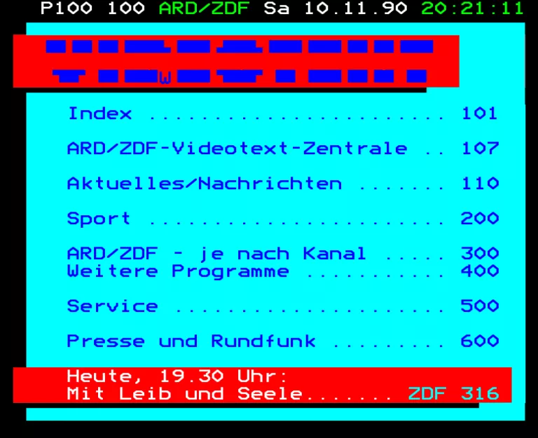 ARD from Saturday 10th November 1990