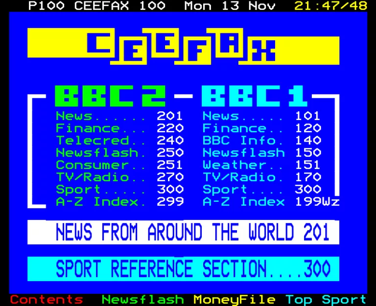 BBC2 from Monday 13th November 1989