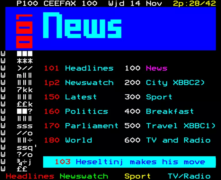 BBC2 from Wednesday 14th November 1990