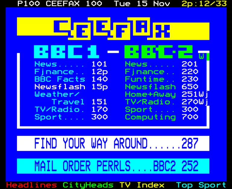 BBC1 from Tuesday 15th November 1988