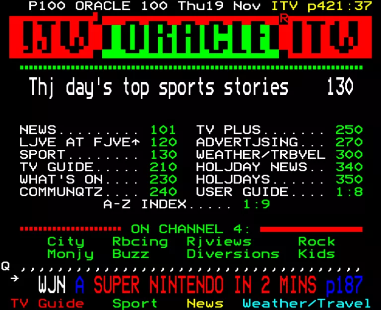 STV from Thursday 19th November 1992