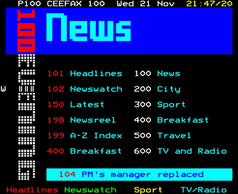 BBC1 from Wednesday 21st November 1990