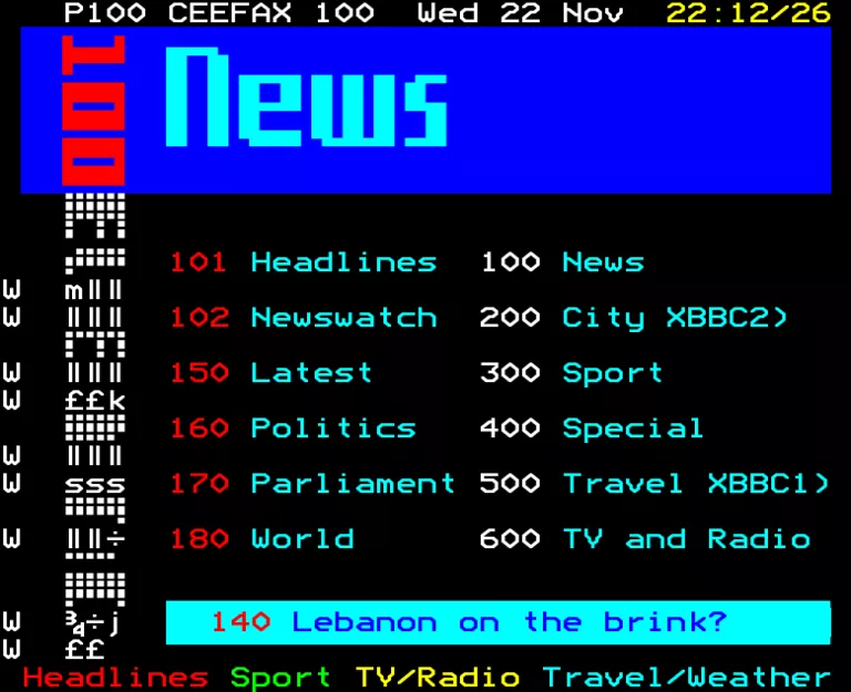 BBC1 from Wednesday 22nd November 1989