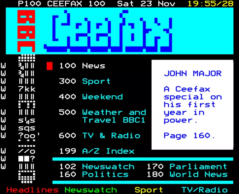 BBC2 from Saturday 23rd November 1991