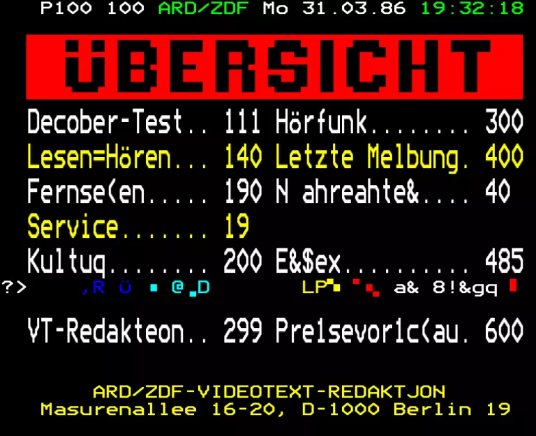 ARD from Monday 31st March 1986