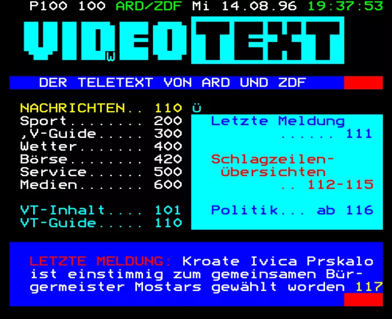 ZDF from Wednesday 14th August 1996