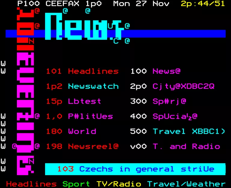 BBC1 from Monday 27th November 1989