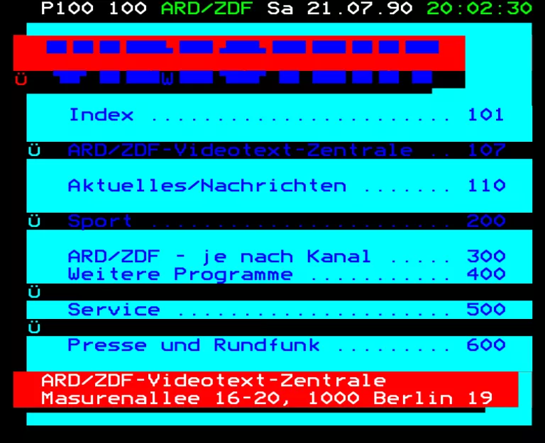 ZDF from Saturday 21st July 1990