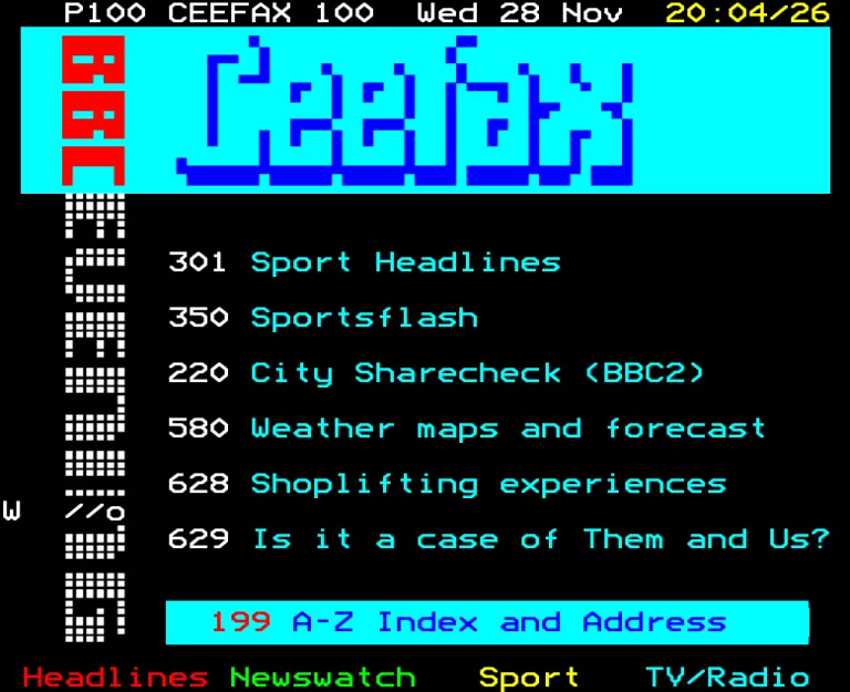 BBC1 from Wednesday 28th November 1990