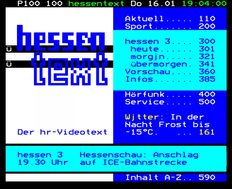 HR from Thursday 16th January 1997