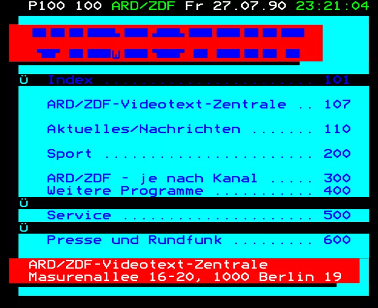 ZDF from Friday 27th July 1990