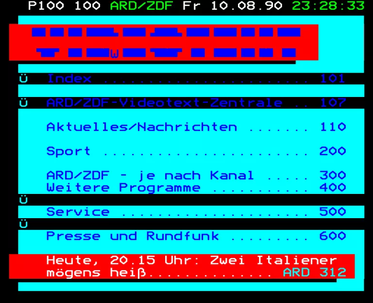 ZDF from Friday 10th August 1990