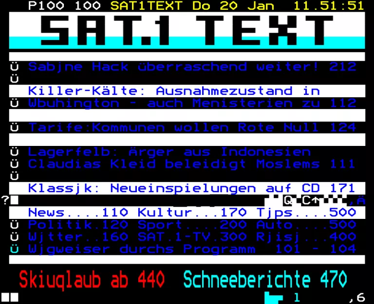 Sat.1 from Thursday 20th January 1994