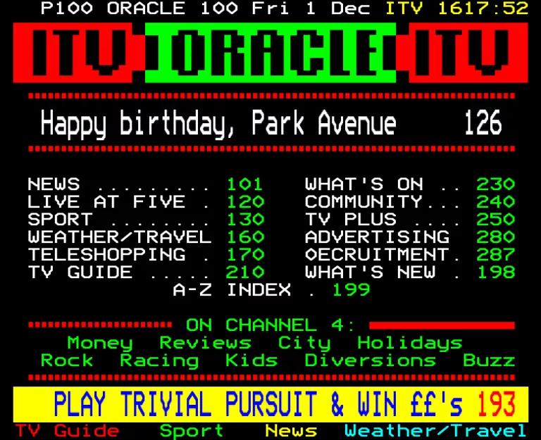 TVS from Friday 1st December 1989