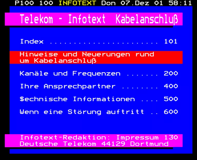 Kabel 1 from Thursday 7th December 1995