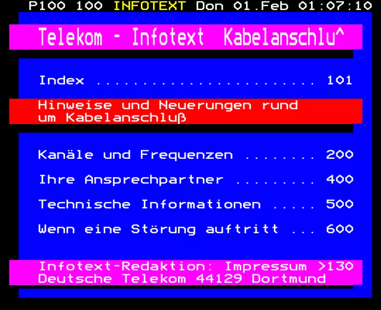 Kabel 1 from Thursday 1st February 1996