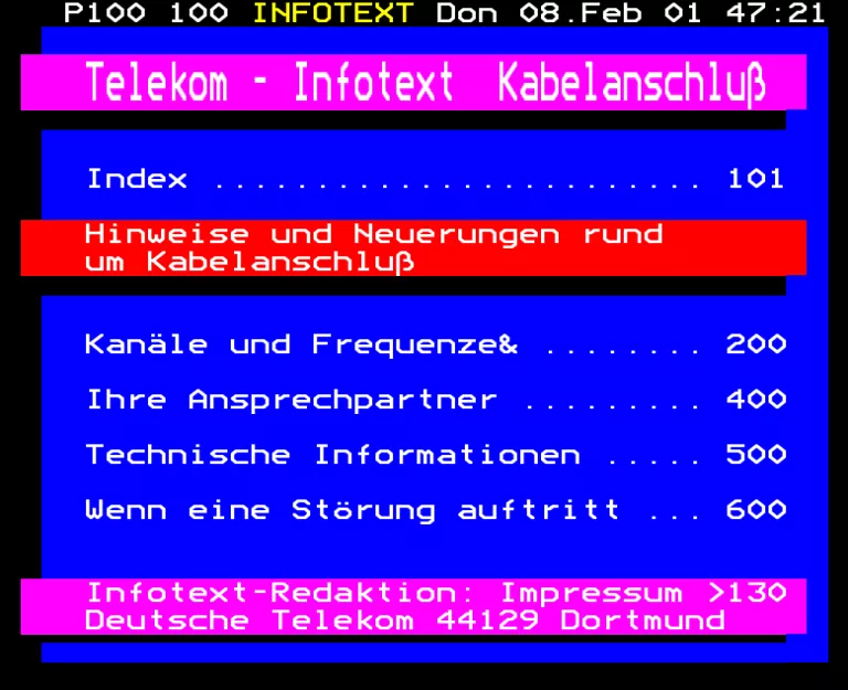 Kabel 1 from Thursday 8th February 1996