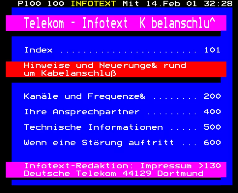 Kabel 1 from Tuesday 13th February 1996