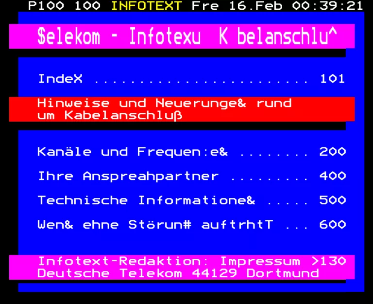 Kabel 1 from Friday 16th February 1996