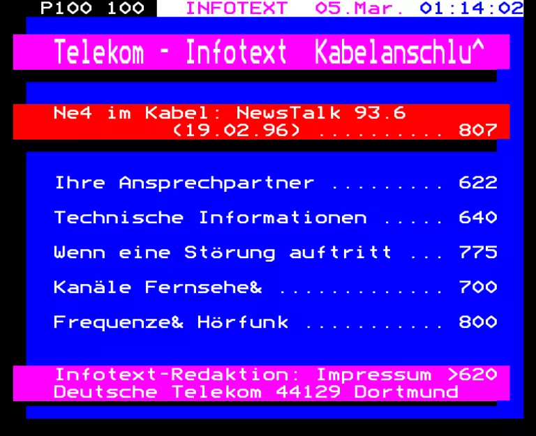 Kabel 1 from Thursday 29th February 1996