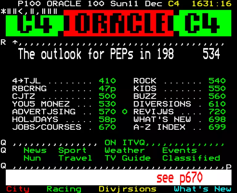 Channel Four from Sunday 11th December 1988