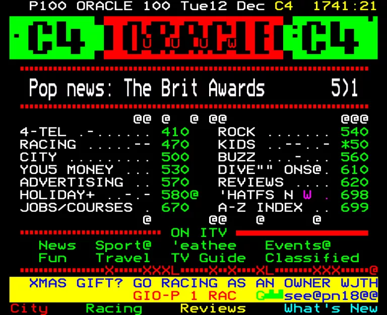 Channel Four from Tuesday 12th December 1989