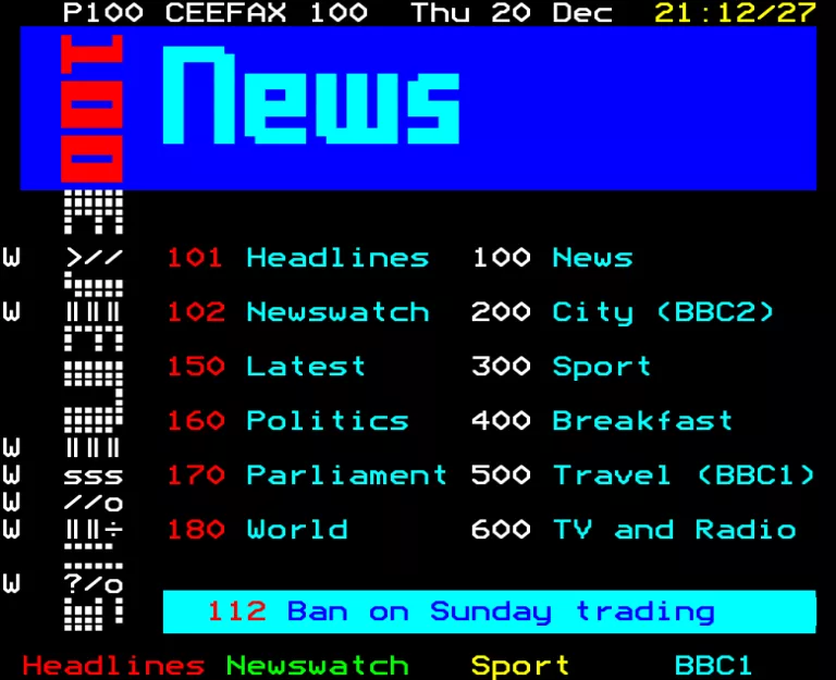 BBC2 from Thursday 20th December 1990