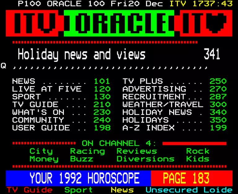 Anglia from Friday 20th December 1991