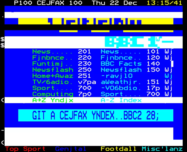 BBC2 from Thursday 22nd December 1988