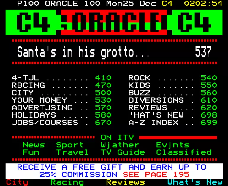 Channel Four from Monday 25th December 1989