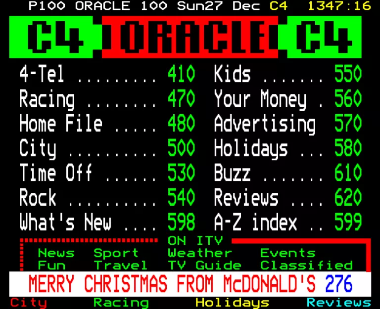 Channel Four from Sunday 27th December 1987