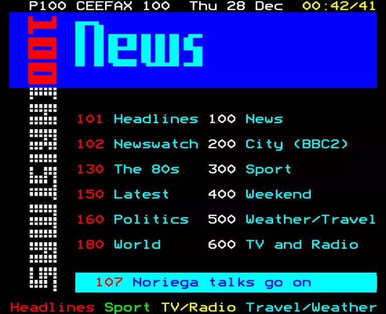 BBC2 from Thursday 28th December 1989