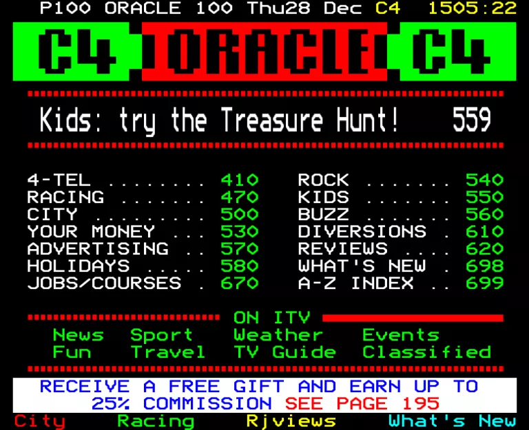 Channel Four from Thursday 28th December 1989