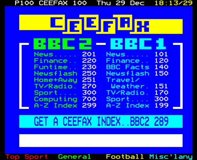 BBC2 from Thursday 29th December 1988