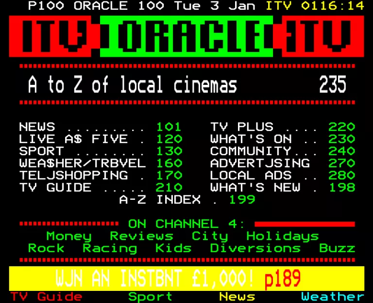 Yorkshire from Tuesday 3rd January 1989