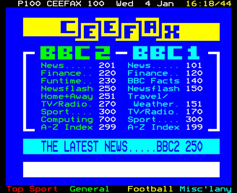 BBC2 from Wednesday 4th January 1989